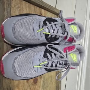 Nike Air Max Gray and Pink Men's Shoes Mens Nike Air Max 90 Wolf Gray Rush Pink